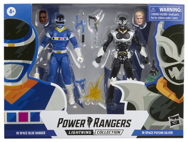 Blue Ranger Vs. Silver Psycho Battle Pack Lightning Collection | Mighty Morphin Power Rangers | Hasbro