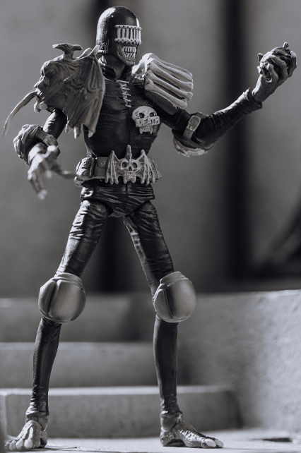 Judge Death Black and White 1/18 Scale Exquisite Mini | 2000 A.D. Judge Dredd | Hiya Toys