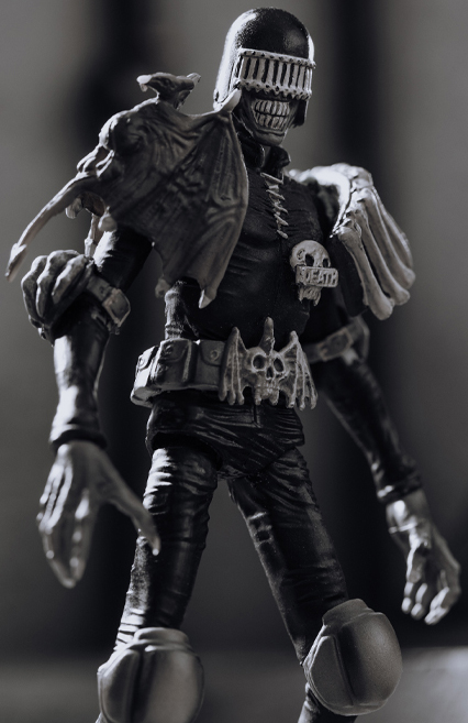 Judge Death Black and White 1/18 Scale Exquisite Mini | 2000 A.D. Judge Dredd | Hiya Toys