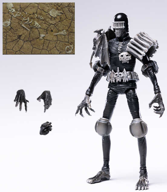 Judge Death Black and White 1/18 Scale Exquisite Mini | 2000 A.D. Judge Dredd | Hiya Toys