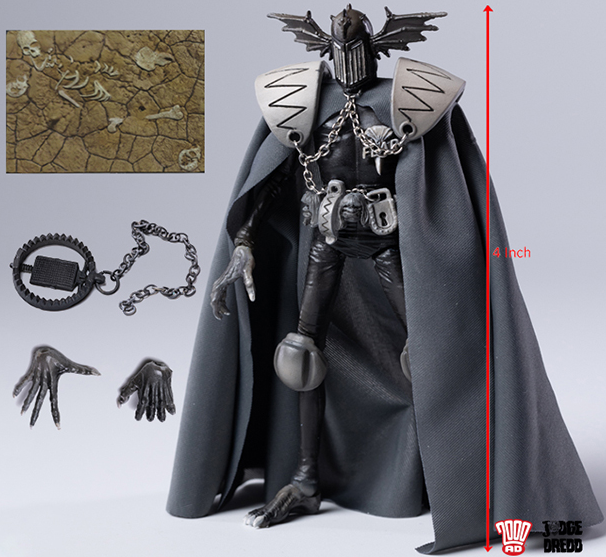 Judge Fear Black and White 1/18 Scale PX Previews Exclusive | 2000 A.D. Judge Dredd | Hiya Toys