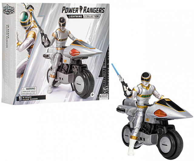 Silver Ranger and Silver Cycle Deluxe 6-inch Scale Lightning Collection | Power Rangers In Space | Hasbro