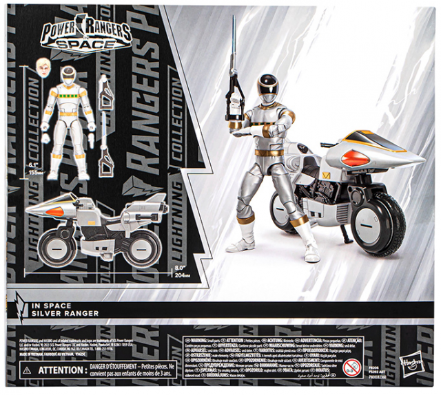 Silver Ranger and Silver Cycle Deluxe 6-inch Scale Lightning Collection | Power Rangers In Space | Hasbro