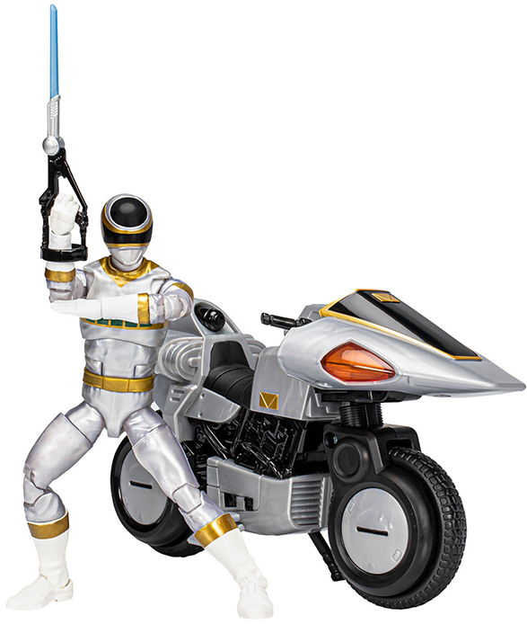 Silver Ranger and Silver Cycle Deluxe 6-inch Scale Lightning Collection | Power Rangers In Space | Hasbro