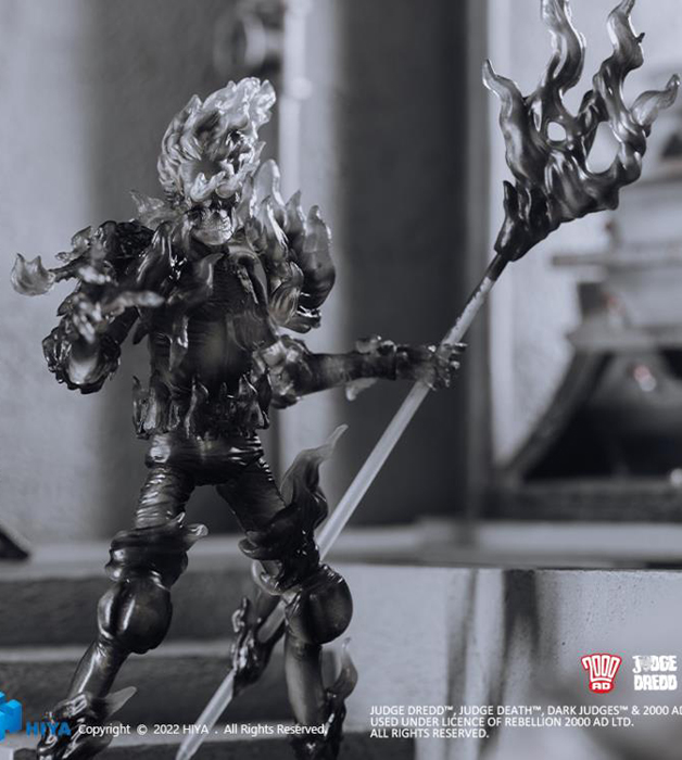 Judge Fire Black and White 1/18 Scale Exquisite Mini | 2000 A.D. Judge Dredd | Hiya Toys