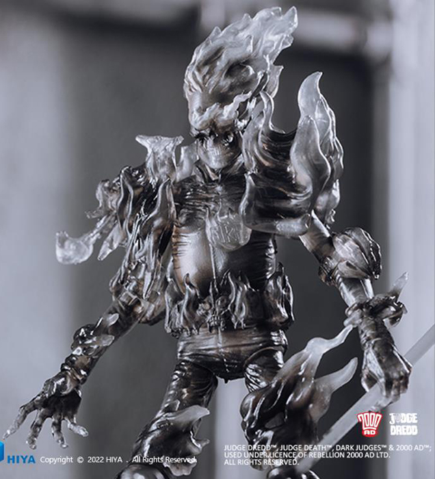Judge Fire Black and White 1/18 Scale Exquisite Mini | 2000 A.D. Judge Dredd | Hiya Toys