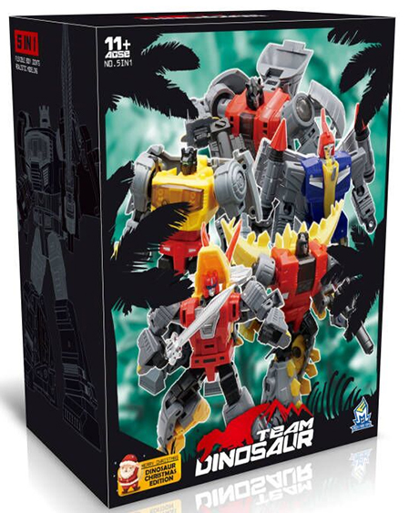 Team Dinosaur Christmas Edition Set of 5 | Mech Fans Toys