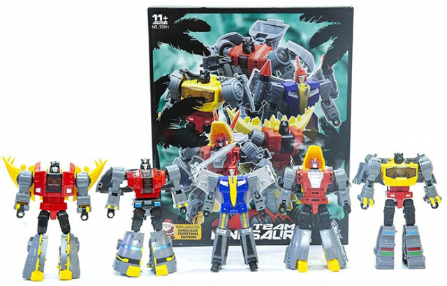 Team Dinosaur Christmas Edition Set of 5 | Mech Fans Toys