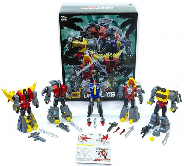 Team Dinosaur Christmas Edition Set of 5 | Mech Fans Toys