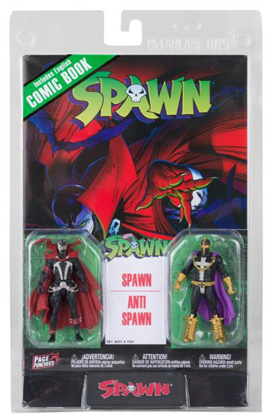Spawn and Anti-Spawn 3-inch Scale Two-Pack with Comic Book | Page Punchers | McFarlane Toys