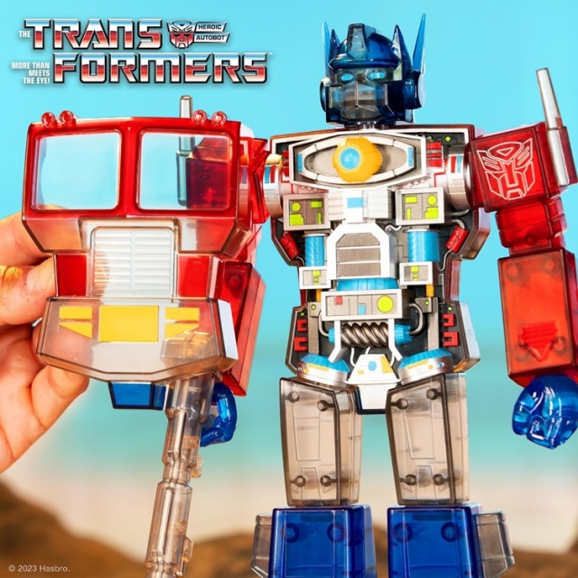 Optimus Prime Clear Red and Blue Version Super Cyborg | Transformers | Super 7