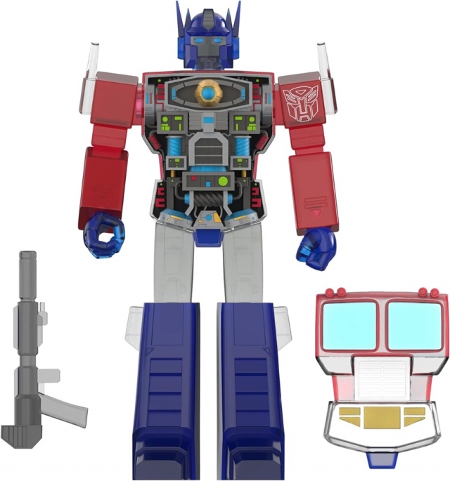 Optimus Prime Clear Red and Blue Version Super Cyborg | Transformers | Super 7
