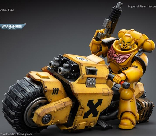 Imperial Fists Raider-Pattern Combat Bike 1/18 Scale | Warhammer 40K | Joy Toy