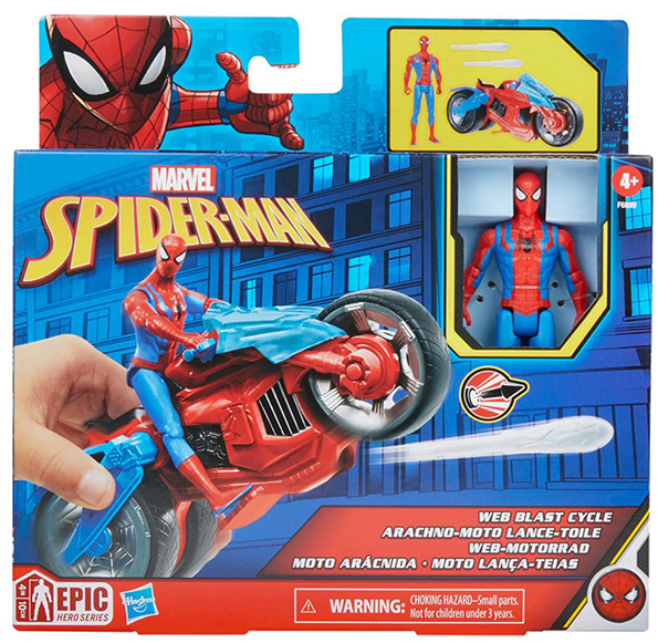 Web Blast Cycle with Spider-Man 4-Inch Scale | Spider-Man | Epic Hero Series