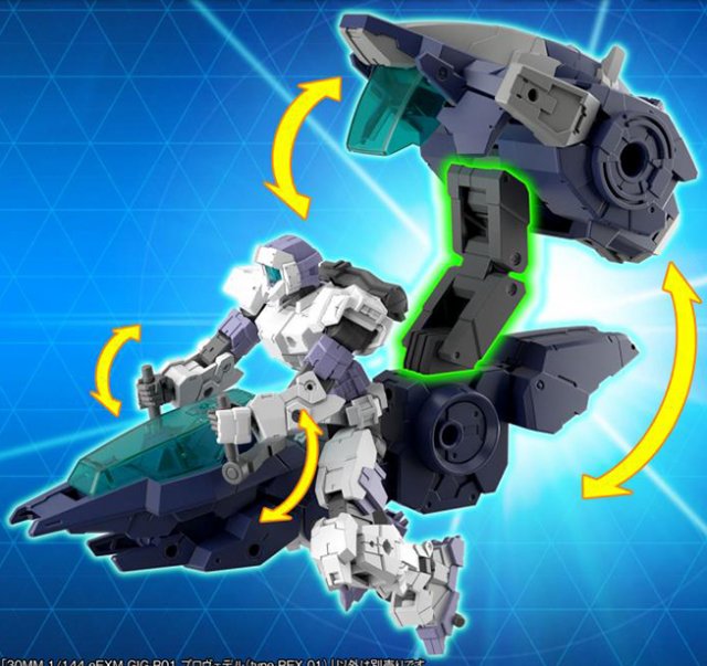 eEXM GIG-R01 Provedel Type-Rex 01 1/144 Scale Model Kit | 30 Minutes Missions | Bandai Spirits