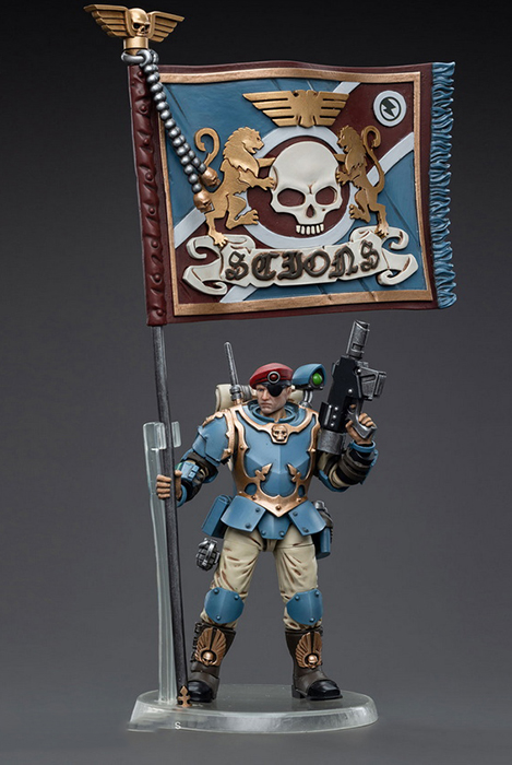 Astra Militarum Tempestus Scions Command Squad 55th Kappic Eagles Banner Bearer 1/18 Scale | Warhammer 40K | Joy Toy