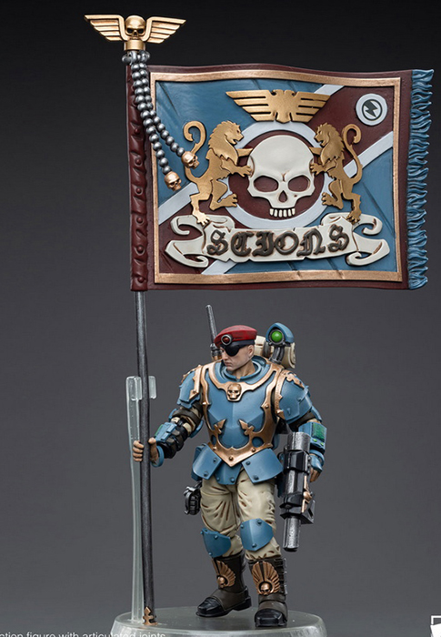 Astra Militarum Tempestus Scions Command Squad 55th Kappic Eagles Banner Bearer 1/18 Scale | Warhammer 40K | Joy Toy