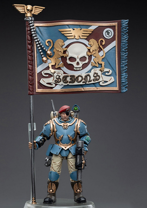 Astra Militarum Tempestus Scions Command Squad 55th Kappic Eagles Banner Bearer 1/18 Scale | Warhammer 40K | Joy Toy