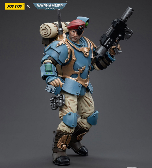 Astra Militarum Tempestus Scions Command Squad 55th Kappic Eagles Banner Bearer 1/18 Scale | Warhammer 40K | Joy Toy