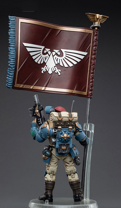 Astra Militarum Tempestus Scions Command Squad 55th Kappic Eagles Banner Bearer 1/18 Scale | Warhammer 40K | Joy Toy