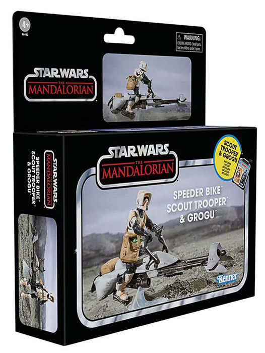 Speeder Bike with Scout Trooper and Grogu 3.75-Inch Scale | The Mandalorian | Star Wars The Vintage Collection