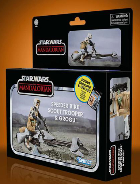 Speeder Bike with Scout Trooper and Grogu 3.75-Inch Scale | The Mandalorian | Star Wars The Vintage Collection