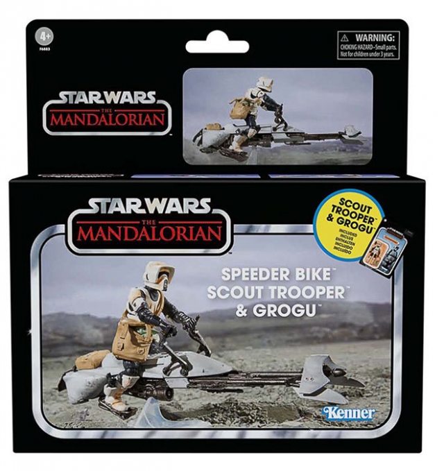 Speeder Bike with Scout Trooper and Grogu 3.75-Inch Scale | The Mandalorian | Star Wars The Vintage Collection
