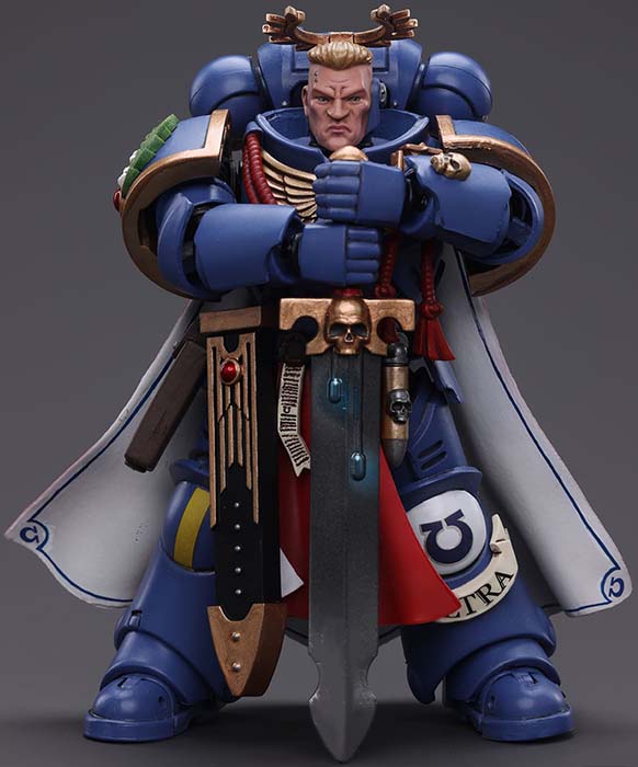 Ultramarines Primaris Captain with Power Sword and Plasma Pistol 1/18 Scale | Warhammer 40K | Joy Toy