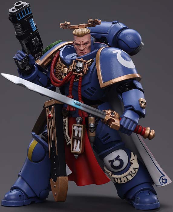 Ultramarines Primaris Captain with Power Sword and Plasma Pistol 1/18 Scale | Warhammer 40K | Joy Toy