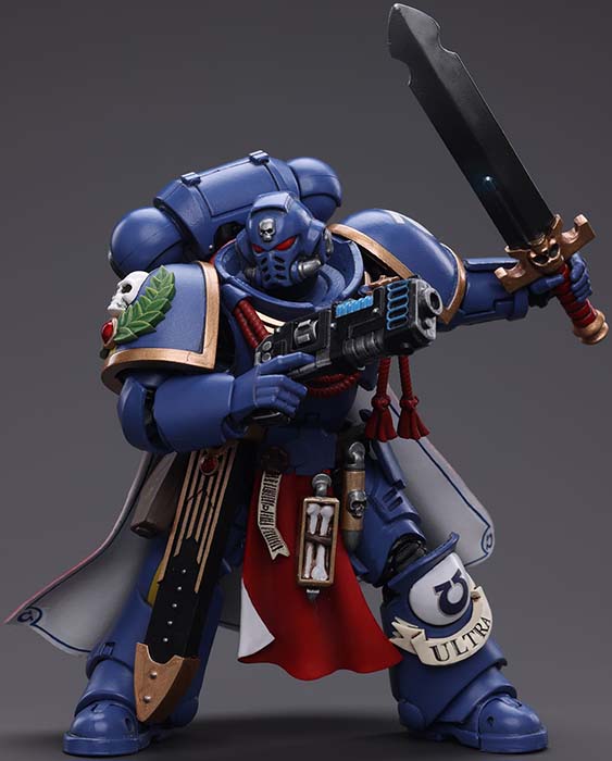 Ultramarines Primaris Captain with Power Sword and Plasma Pistol 1/18 Scale | Warhammer 40K | Joy Toy