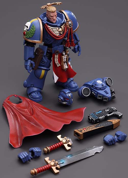 Ultramarines Primaris Captain with Power Sword and Plasma Pistol 1/18 Scale | Warhammer 40K | Joy Toy