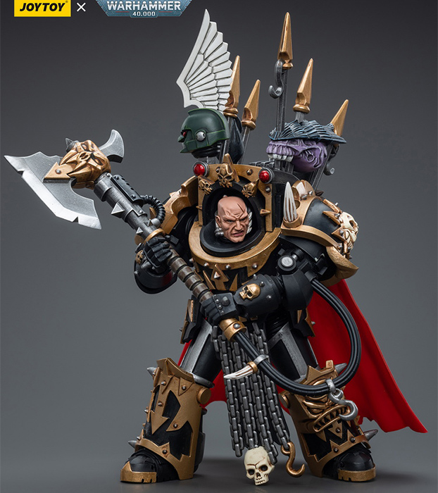 Chaos Space Marines Black Legion Chaos Lord in Terminator Armour 1/18 Scale | Warhammer 40K | Joy Toy 