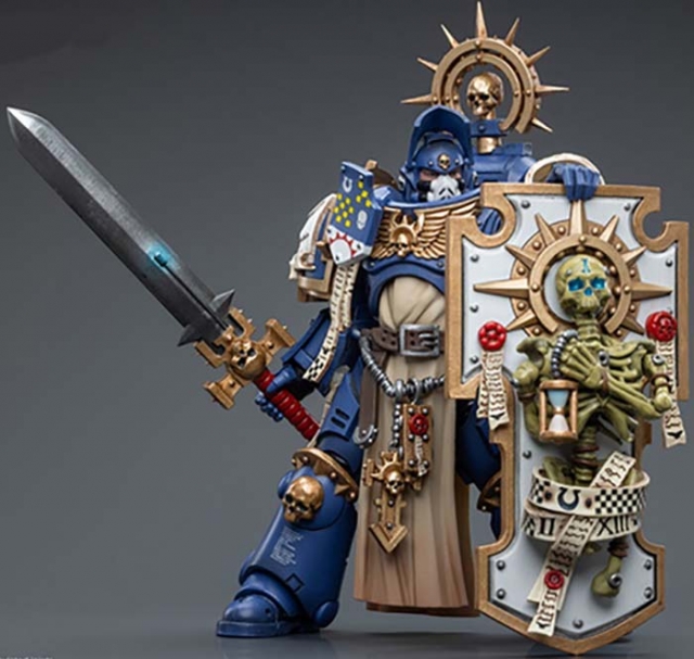 Ultramarines Primaris Captain with Relic Shield and Power Sword 1/18 Scale | Warhammer 40K | Joy Toy
