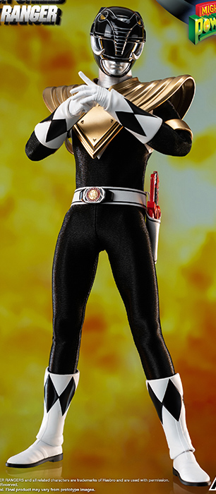 Dragon Shield Black Ranger 1/6 Scale FigZero | Mighty Morphin Power Rangers | threezero
