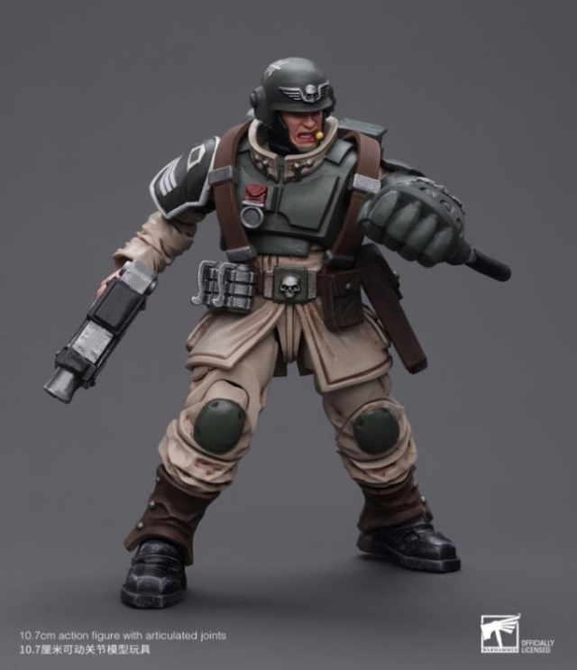 Astra Militarum Cadian Command Squad Veteran Sergeant with Power Fist 1/18 Scale | Warhammer 40K | Joy Toy