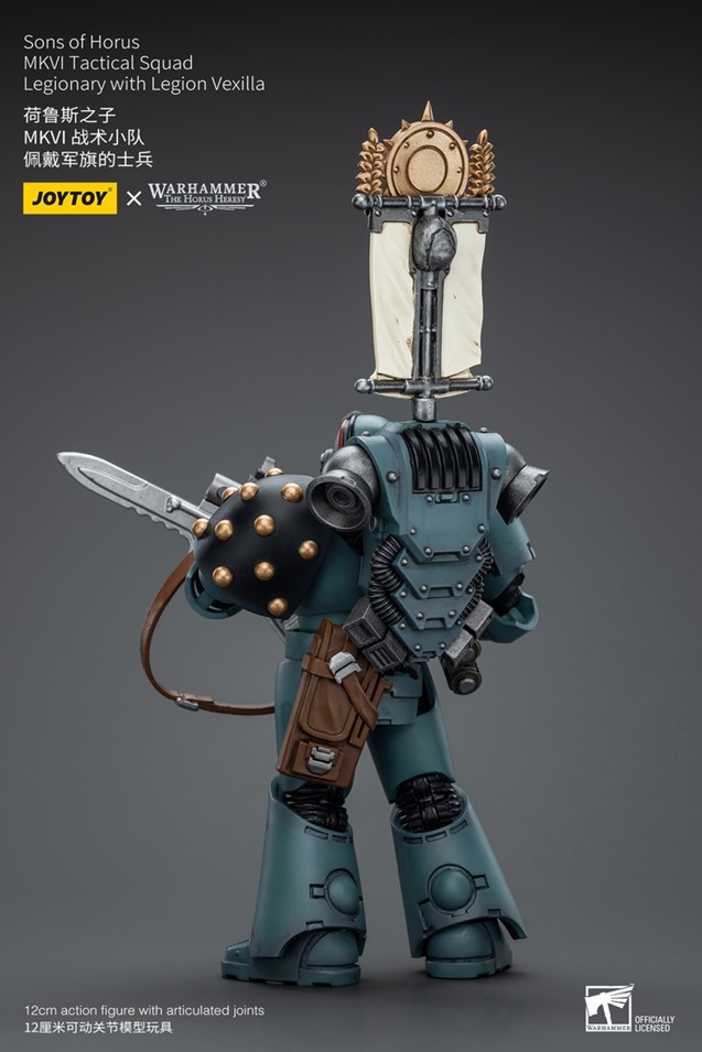 Sons of Horus MKVI Tactical Squad Legionary with Legion Vexilla 1/18 Scale | Warhammer 40K: The Horus Heresy | Joy Toy