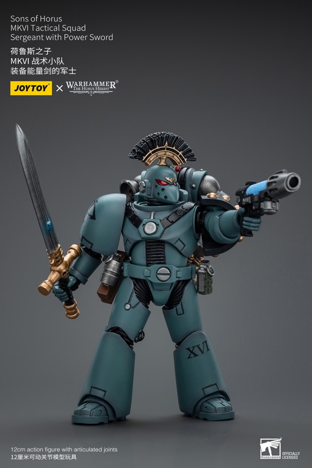 Sons of Horus MKVI Tactical Squad Sergeant with Power Sword 1/18 Scale | Warhammer 40K: The Horus Heresy | Joy Toy