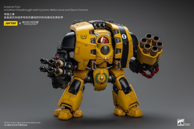 Imperial Fists Leviathan Dreadnought with Cyclonic Melta Lance and Storm Cannon 1/18 Scale | Warhammer 40K | Joy Toy