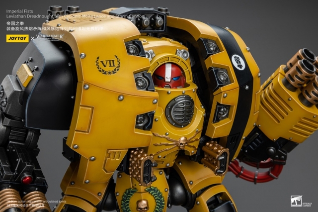 Imperial Fists Leviathan Dreadnought with Cyclonic Melta Lance and Storm Cannon 1/18 Scale | Warhammer 40K | Joy Toy