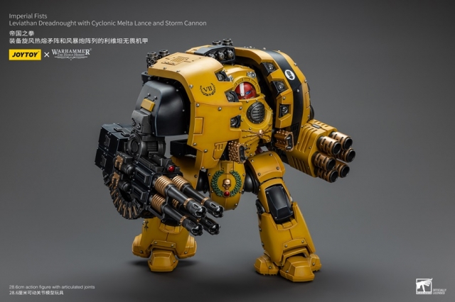 Imperial Fists Leviathan Dreadnought with Cyclonic Melta Lance and Storm Cannon 1/18 Scale | Warhammer 40K | Joy Toy