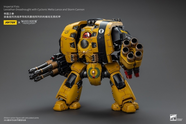 Imperial Fists Leviathan Dreadnought with Cyclonic Melta Lance and Storm Cannon 1/18 Scale | Warhammer 40K | Joy Toy