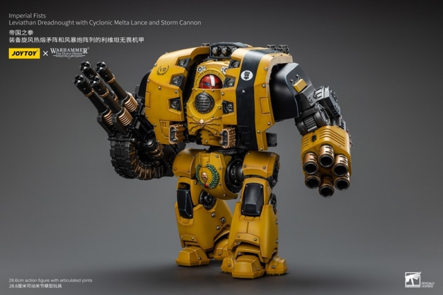 Imperial Fists Leviathan Dreadnought with Cyclonic Melta Lance and Storm Cannon 1/18 Scale | Warhammer 40K | Joy Toy