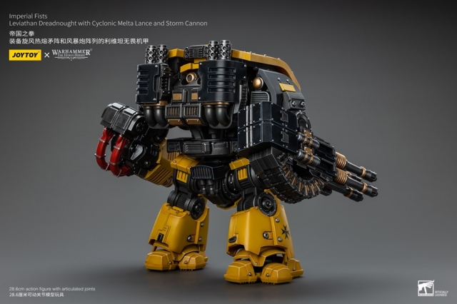 Imperial Fists Leviathan Dreadnought with Cyclonic Melta Lance and Storm Cannon 1/18 Scale | Warhammer 40K | Joy Toy
