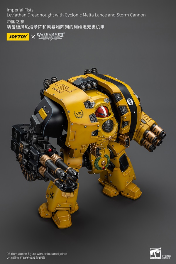 Imperial Fists Leviathan Dreadnought with Cyclonic Melta Lance and Storm Cannon 1/18 Scale | Warhammer 40K | Joy Toy