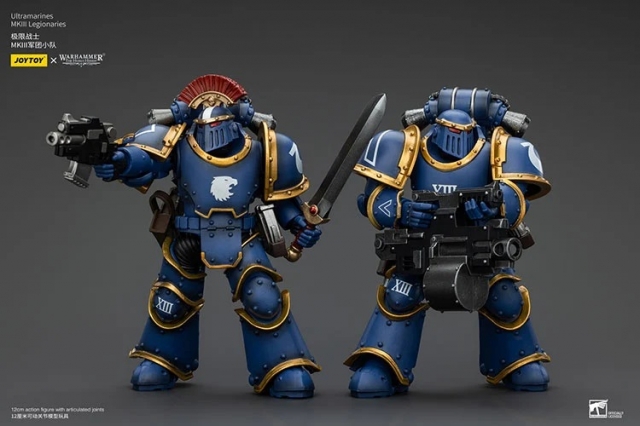 Ultramarines MKIII Legionaries Legionary with Heavy Bolter 1/18 Scale | Warhammer 40K: The Horus Heresy | Joy Toy