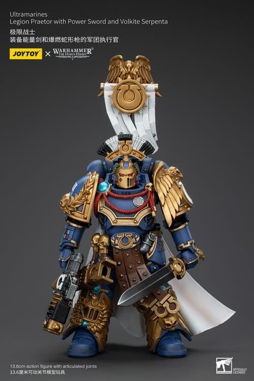 Ultramarines Legion Praetor with Power Sword and Volkite Serpenta 1/18 Scale | Warhammer 40K: The Horus Heresy | Joy Toy