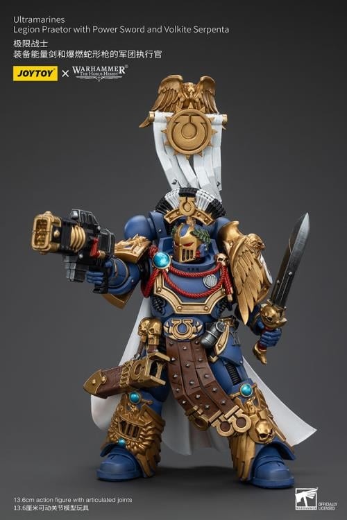Ultramarines Legion Praetor with Power Sword and Volkite Serpenta 1/18 Scale | Warhammer 40K: The Horus Heresy | Joy Toy