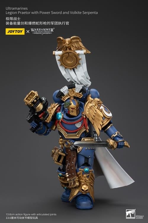 Ultramarines Legion Praetor with Power Sword and Volkite Serpenta 1/18 Scale | Warhammer 40K: The Horus Heresy | Joy Toy