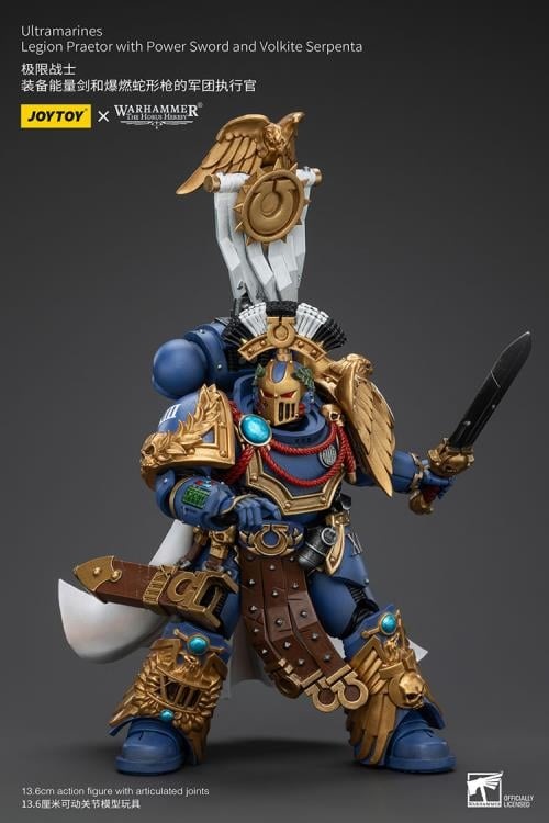 Ultramarines Legion Praetor with Power Sword and Volkite Serpenta 1/18 Scale | Warhammer 40K: The Horus Heresy | Joy Toy