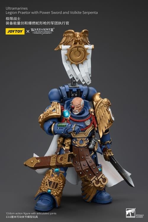 Ultramarines Legion Praetor with Power Sword and Volkite Serpenta 1/18 Scale | Warhammer 40K: The Horus Heresy | Joy Toy